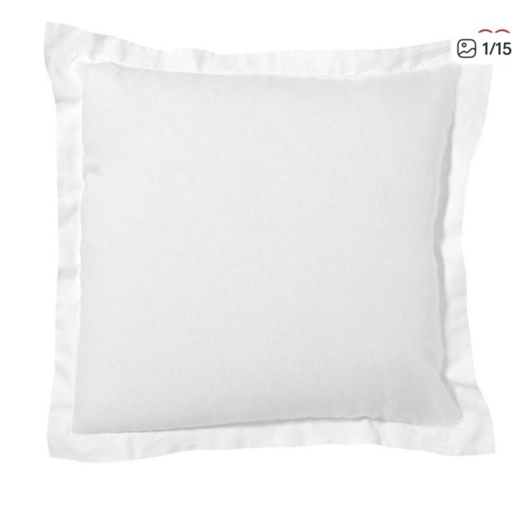 NWOT Pottery Barn White Tencel Lyocell & Linen Blend Euro Sham, 26x26